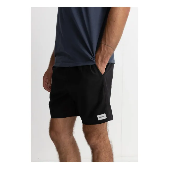 Pantalones cortos clásicos de lino | Negro