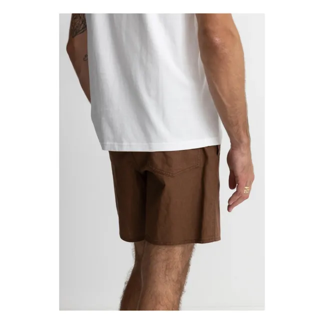 Pantalones cortos clásicos de lino | Chocolate