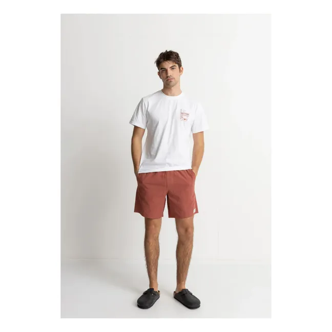 Textured Linen Shorts | ziegelrot