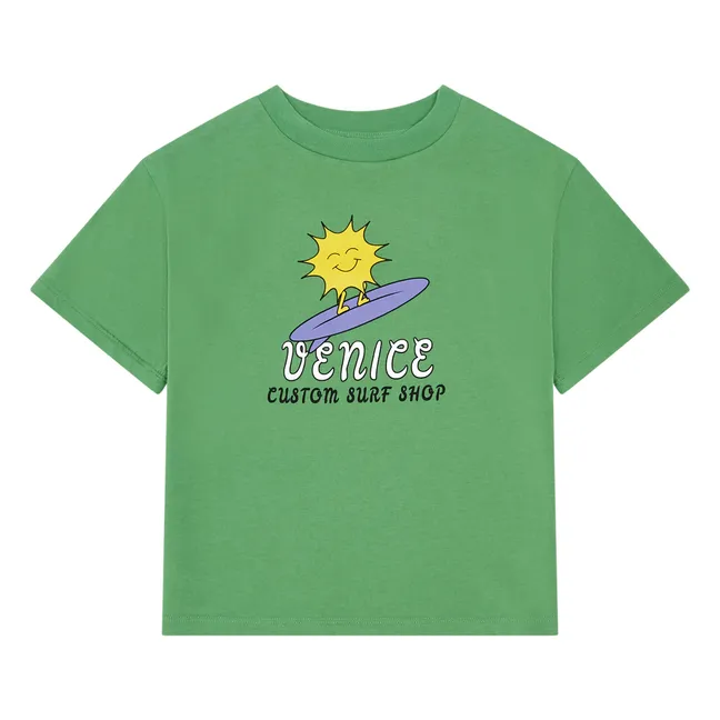 T-Shirt mit kurzen Ärmeln aus Bio-Baumwolle | Grün