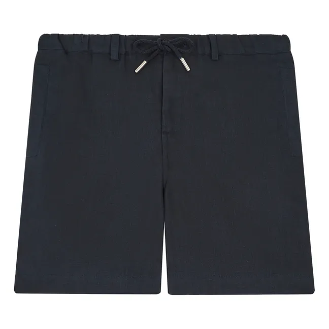 Dhokla Linen Shorts | Navy blue