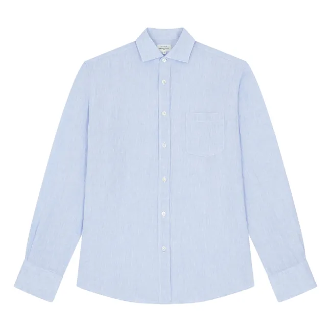 Paul Linen Chambray Shirt | Light blue