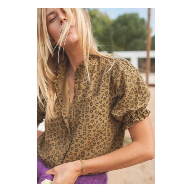 Tessa Gaze-Bluse aus Baumwolle - Damenkollektion | Bronze