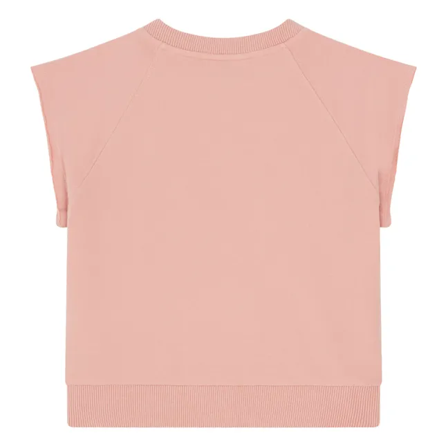 Organic cotton short-sleeve sweatshirt | Powder pink