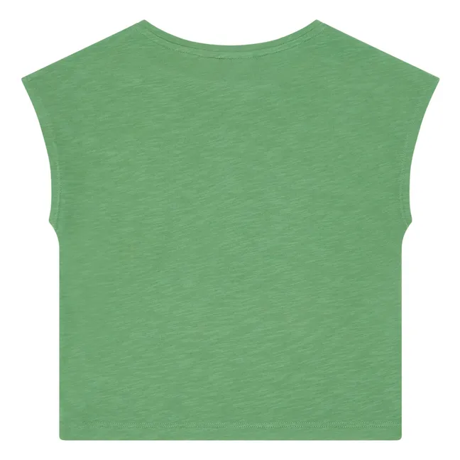 T-Shirt mit kurzen Ärmeln aus Bio-Baumwolle | Smaragdgrün