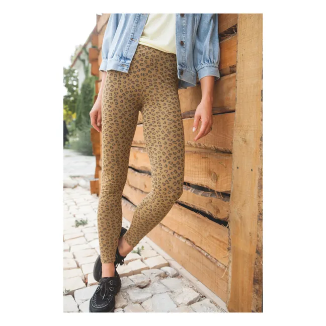 Mika Leopard Leggings aus Baumwolle - Damenkollektion  | Bronze