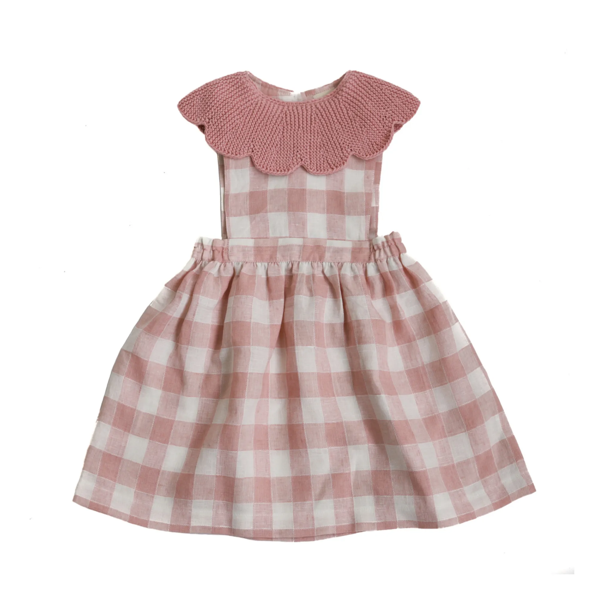 Kalinka - Cordelia Pinafore Linen Dress - Pink | Smallable 