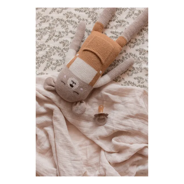 Grand Doudou Ourson Salopette | Jaune moutarde