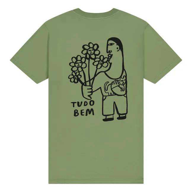Camiseta de algodón ecológico Tudo Bem | Salvia