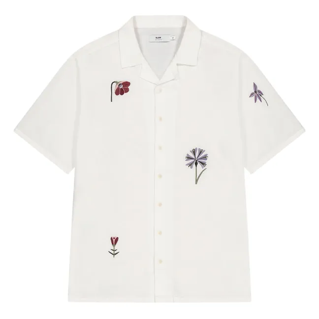 Embroidered Aloha Organic Cotton Blouse | White