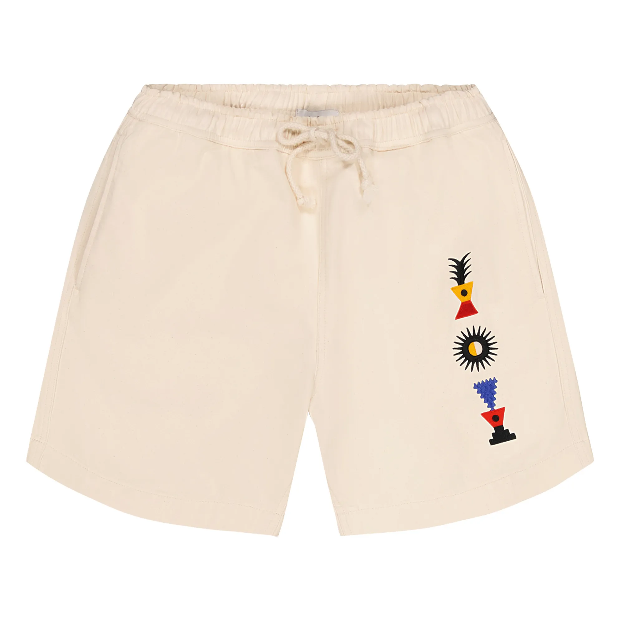 Olow Ecru Bodhi Embroidered Shorts Organic Cotton