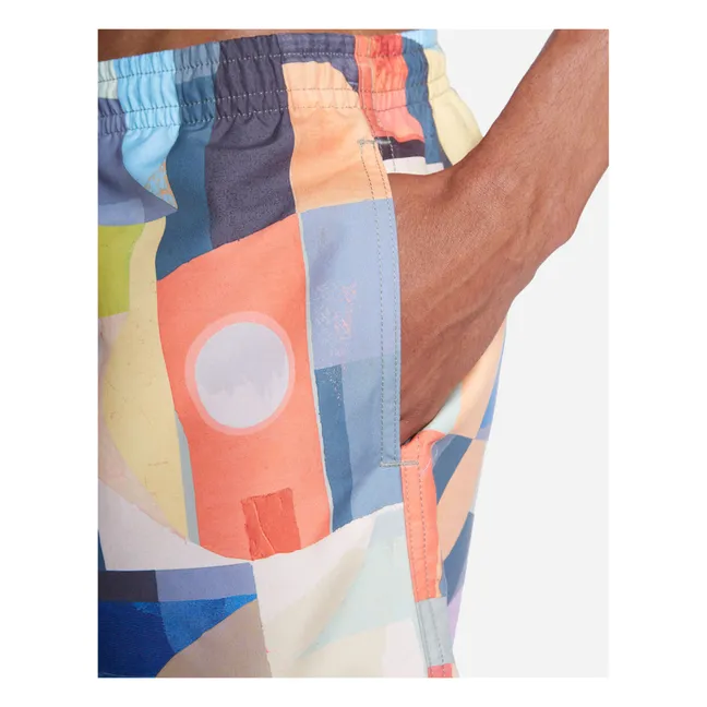Abstract Bath Shorts Recycled Fiber | Blue