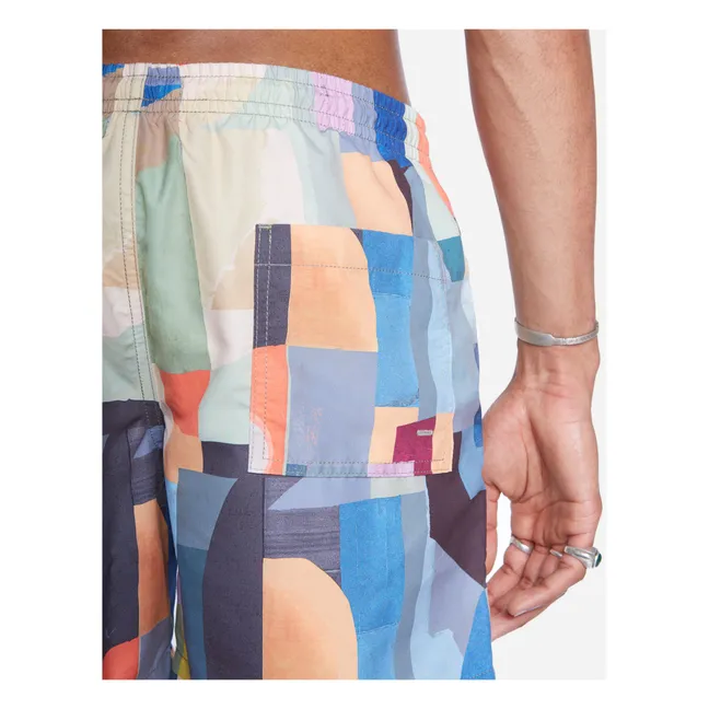 Abstract Bath Shorts Recycled Fiber | Blue