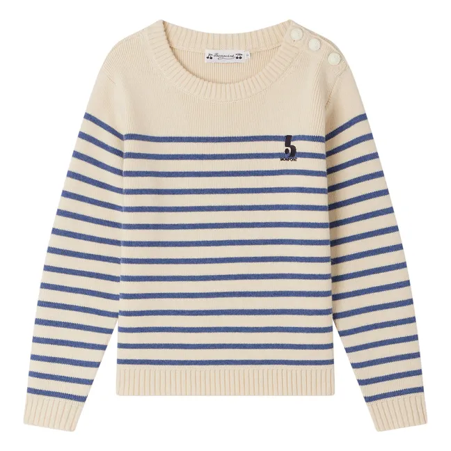 Pullover Marinière Crofton Wolle | Navy