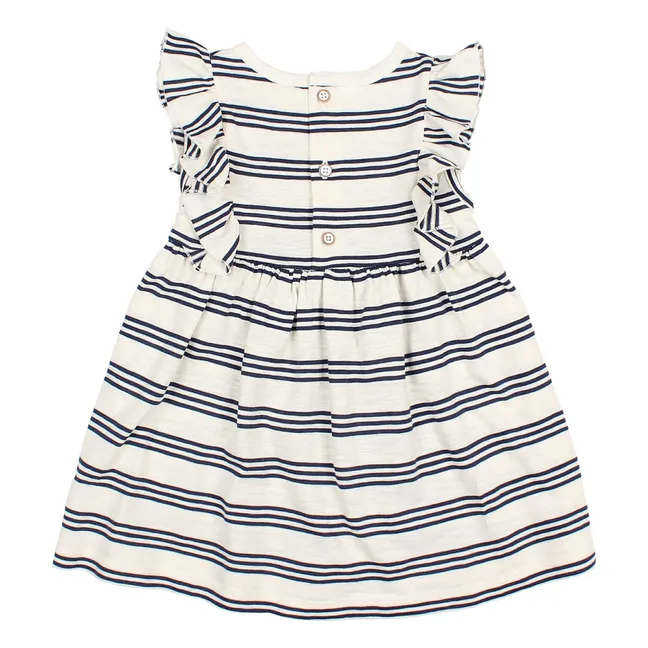 Striped Baby Dress | Midnight blue