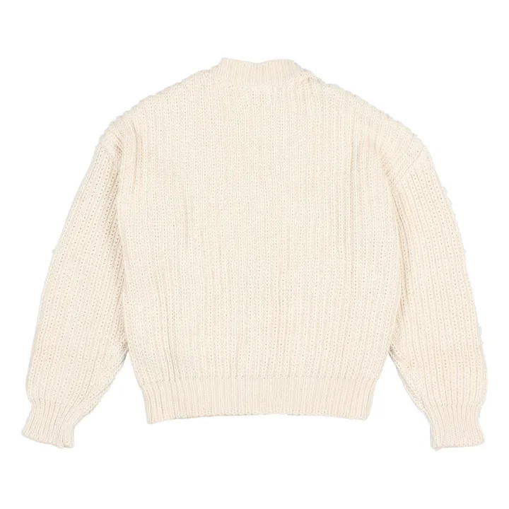 Organic cotton knitted cardigan | Ecru- Product image n°1