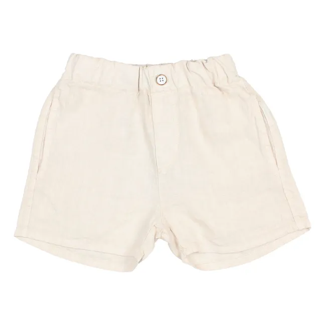 Pantalones cortos de lino lisos | Crudo