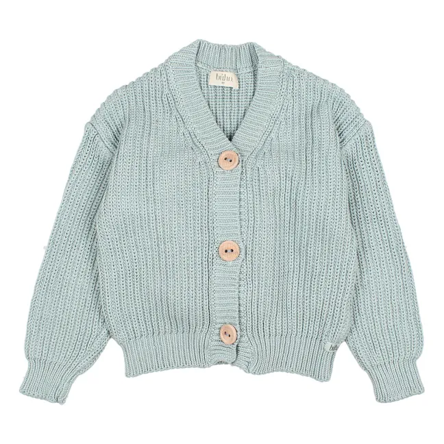 Chaqueta de punto de algodón ecológico | Verde Almendra