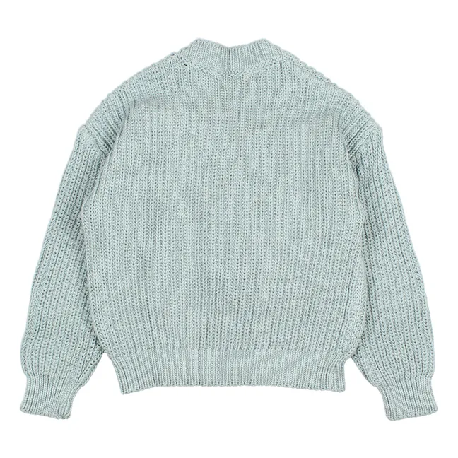 Chaqueta de punto de algodón ecológico | Verde Almendra