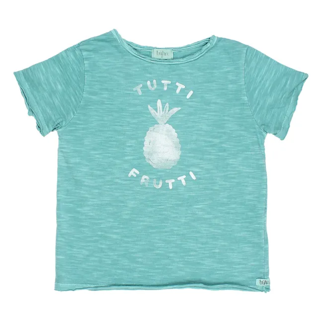 Exclusivo Buho x Smallable - Camiseta Pineapple | Azul verde