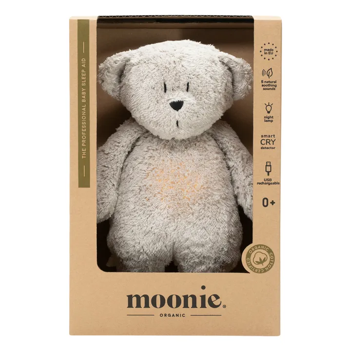 Peluche Ourson veilleuse musicale  | Gris- Image produit n°1