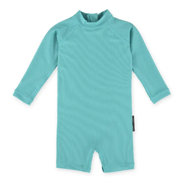 Ribbed Anti-UV Onesie | Turquoise