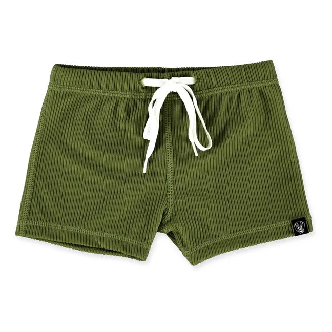 Short de Bain Anti-UV Côtelé | Vert foncé