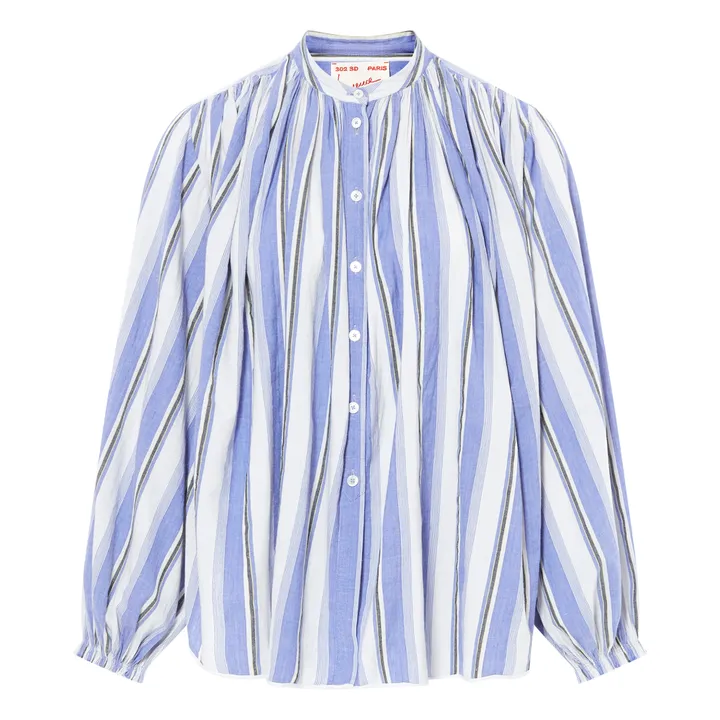 Blouse Olive Rayures | Bleu- Image produit n°0