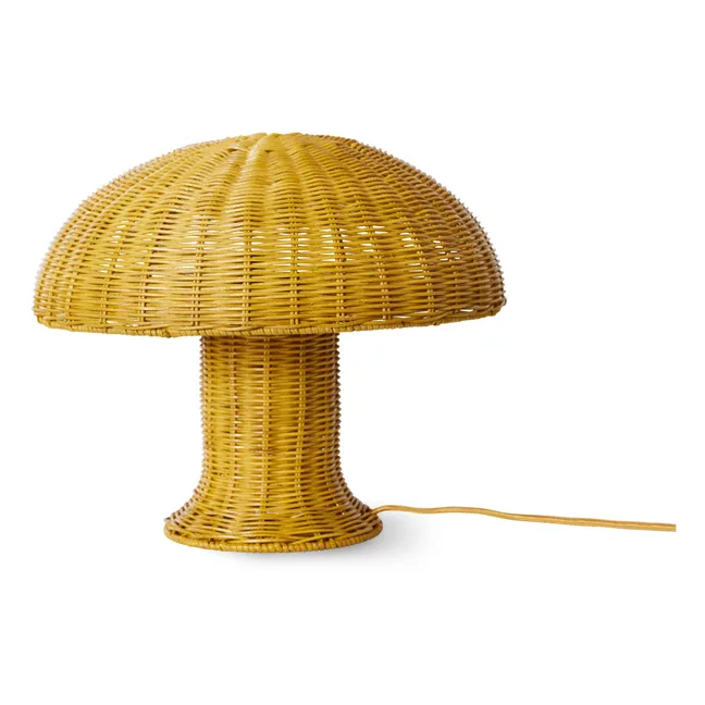 Wicker table lamp | Mustard