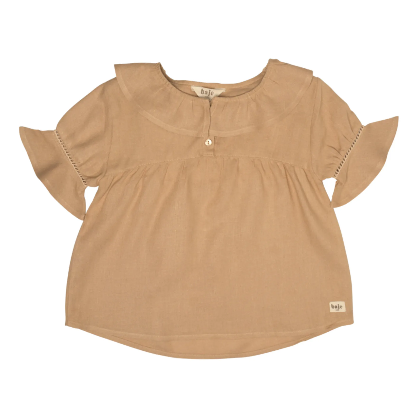 Baje Studio Peach Blouse Berra Linen Flounces