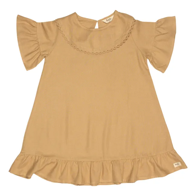 Vestido Susan de lino con volantes  | Rosa Melocotón