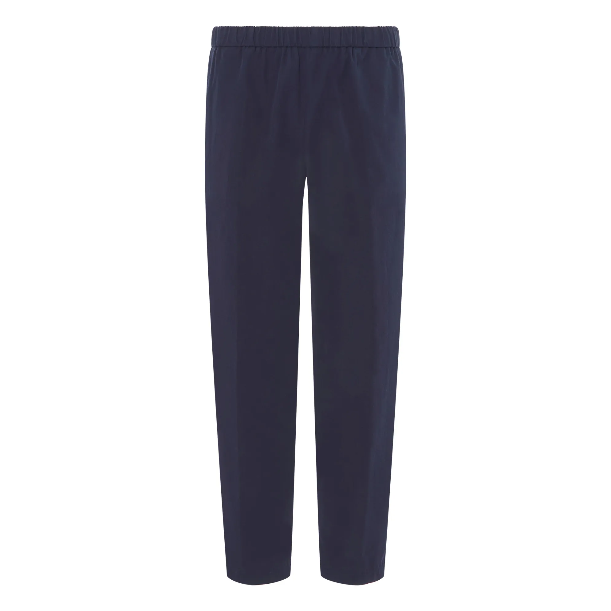 Pomandère Navy Blue Straight-Leg Elasticated Trousers