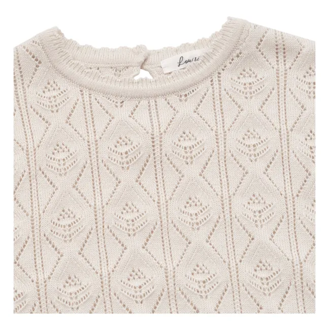Lone Neck Lace Sweater | Beige