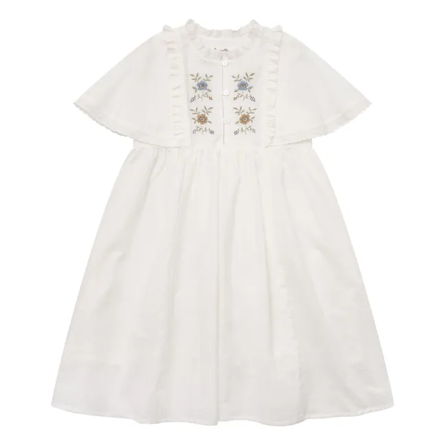 Besticktes Flossie-Kleid | Weiß