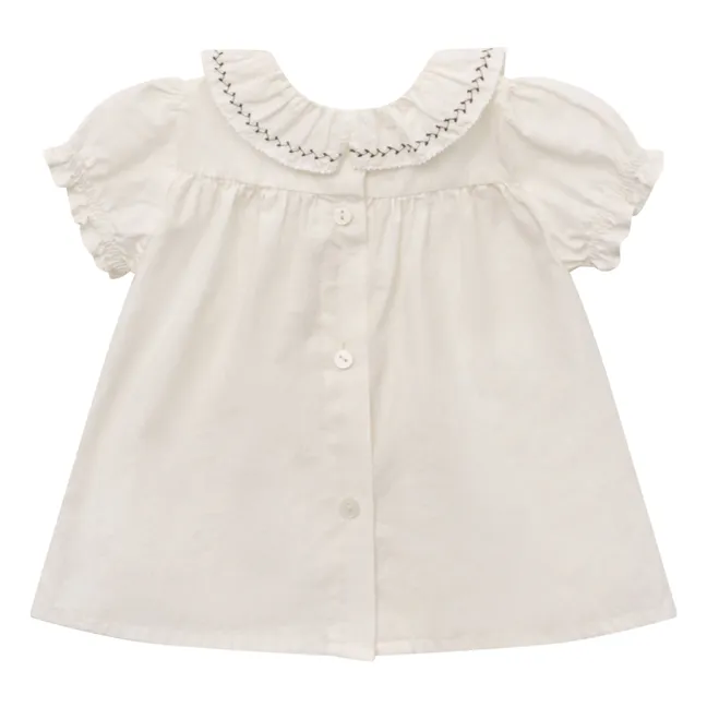 Maila Embroidered Baby Blouse | Cream
