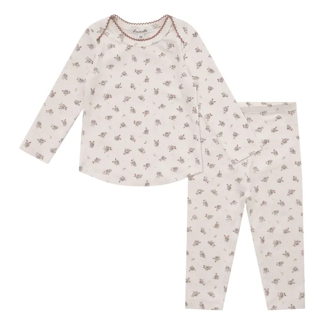 Perbena Floral Baby Pyjamas | Ecru