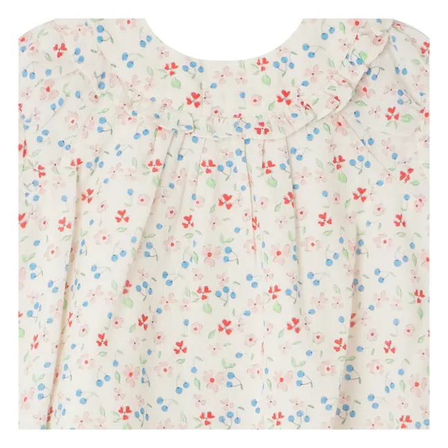 Blusa floral de línea | Blanco