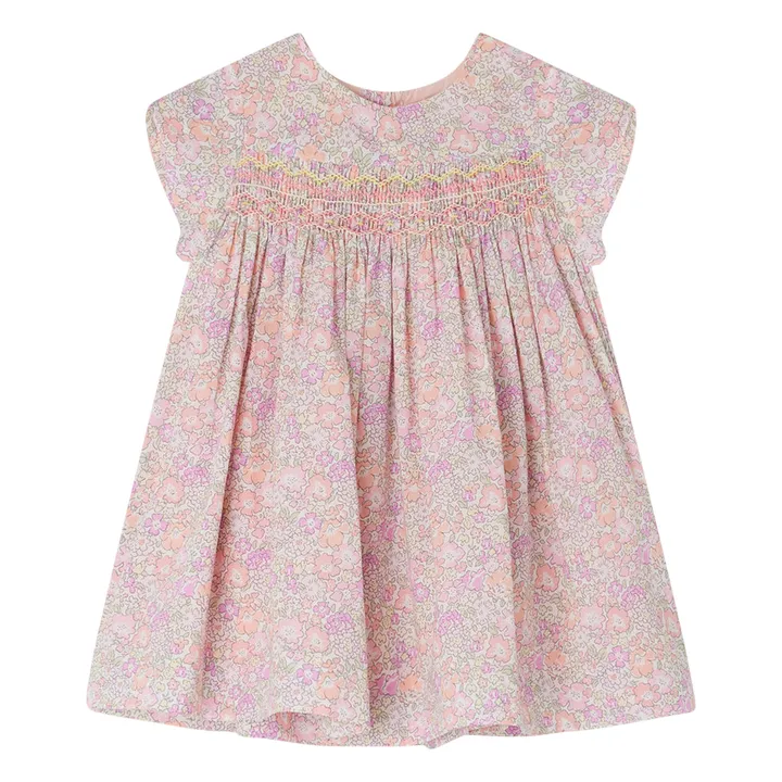 【関税&送料込】Bonpoint Dress Maruska Pink In Liberty Fabri Bonpoint - Maruska Liberty Smocked Dress - Powder pink