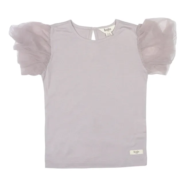 Vivian T-Shirt Tulle Sleeves | Purple