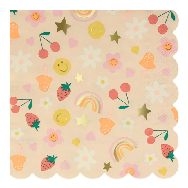 Grandes serviettes Happy Icons - set de 16