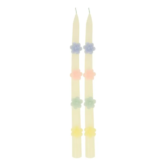 Flower candles - set of 2 | Pastel