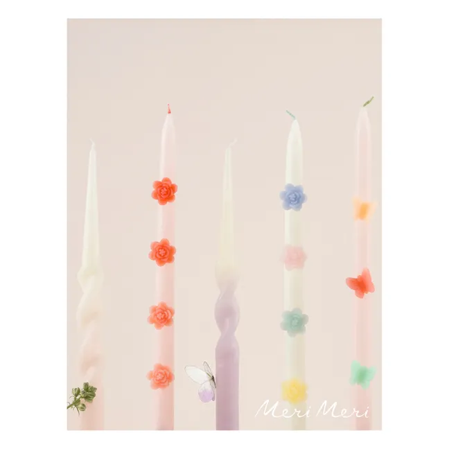 Kerzen Blumen - 2er-Set | Pastell