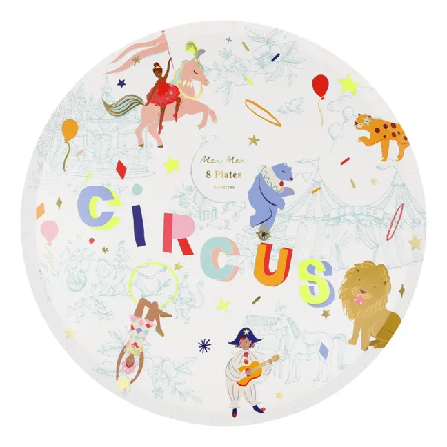 Large plates The circus - set of 8