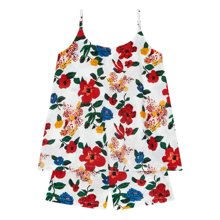 Pijama de tirantes Hibiscus | Rojo Cereza- Imagen del producto n°2