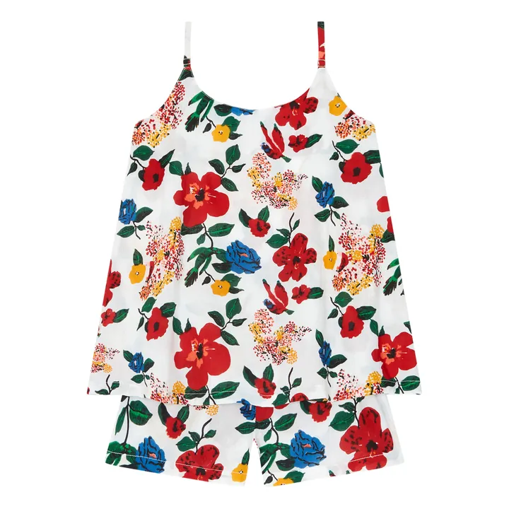 Pijama de tirantes Hibiscus | Rojo Cereza- Imagen del producto n°0