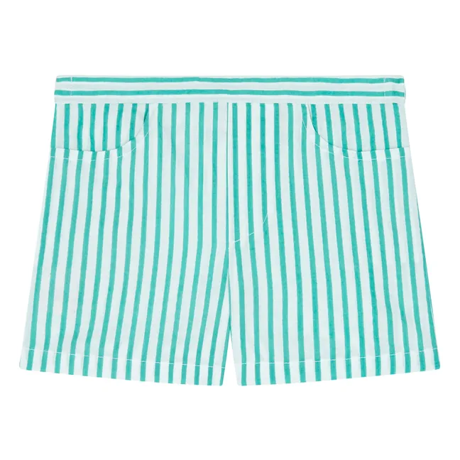 Pantalones cortos a rayas originales | Azul Turquesa