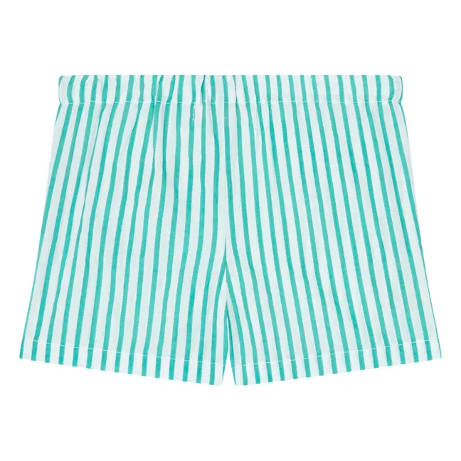 Pantalones cortos a rayas originales | Azul Turquesa