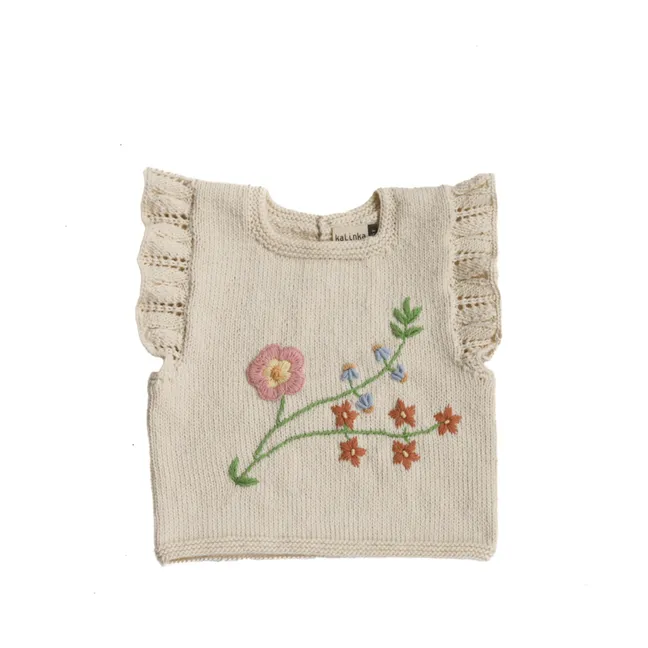 Top Florence Brodé Main | Crème