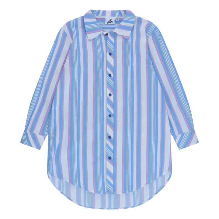 Robe Chemise Rayée | Bleu- Image produit n°0