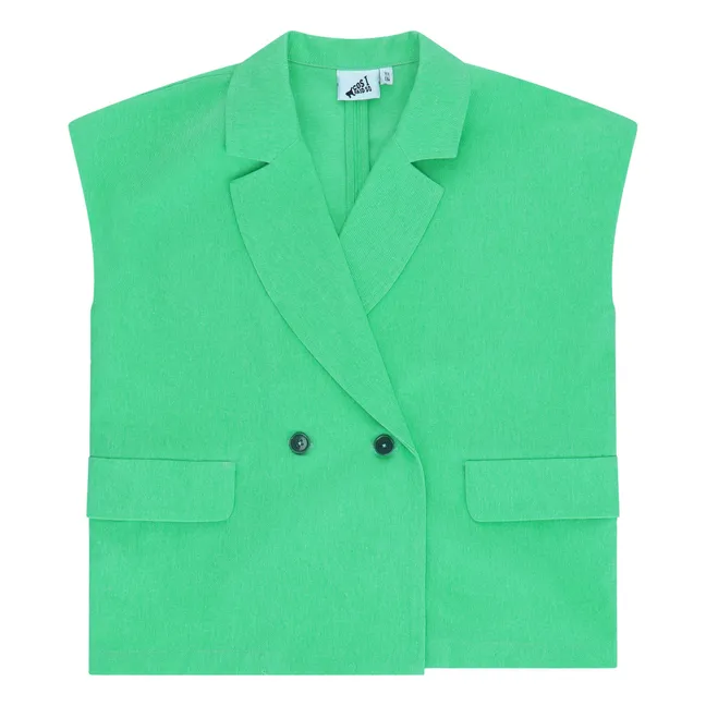 Sleeveless Blazer Jacket | Green